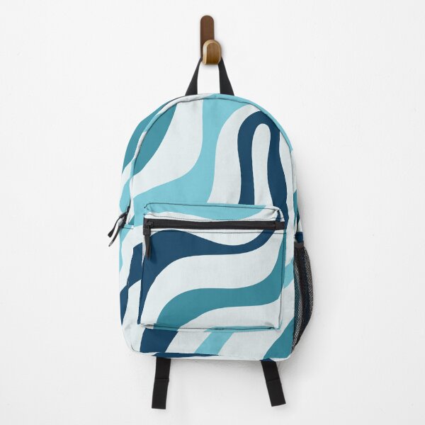 Item preview, Liquid Swirl Retro Abstract in Deep Navy Blue , Light Teal, and Medium Teal Blue, Cream, and White designed and sold by Differenceee.