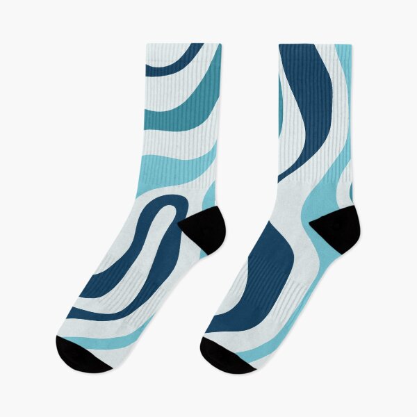 Item preview, Liquid Swirl Retro Abstract in Deep Navy Blue , Light Teal, and Medium Teal Blue, Cream, and White designed and sold by Differenceee.