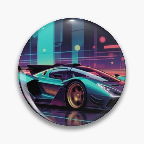 Item preview, Cyberpunk Hypercar Neon City | Synthwave Supercar Digital Art designed and sold by Nexus Space.