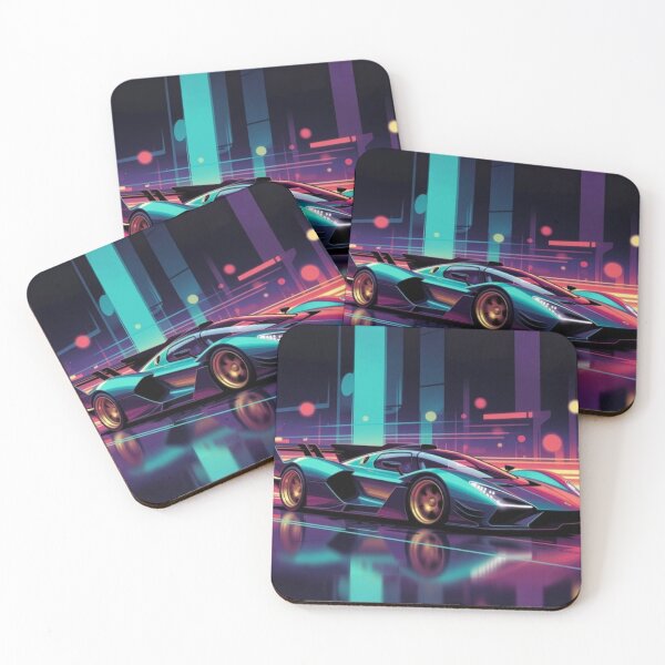 Item preview, Cyberpunk Hypercar Neon City | Synthwave Supercar Digital Art designed and sold by Nexus Space.