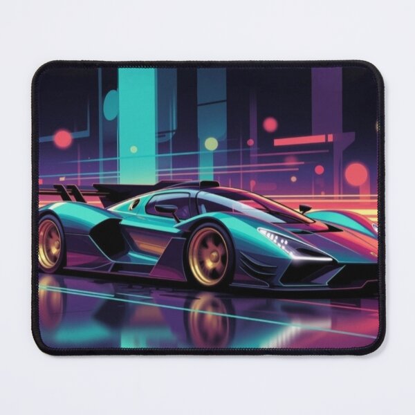 Item preview, Cyberpunk Hypercar Neon City | Synthwave Supercar Digital Art designed and sold by Nexus Space.