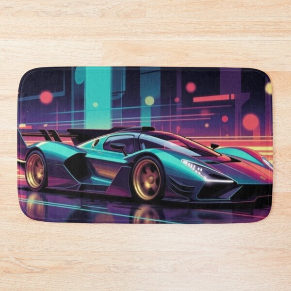 Item preview, Cyberpunk Hypercar Neon City | Synthwave Supercar Digital Art designed and sold by Nexus Space.