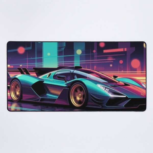 Item preview, Cyberpunk Hypercar Neon City | Synthwave Supercar Digital Art designed and sold by Nexus Space.