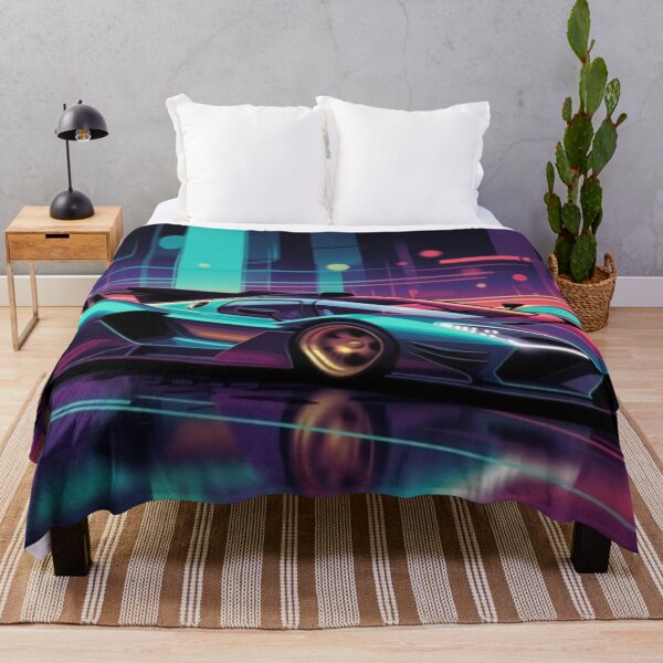 Item preview, Cyberpunk Hypercar Neon City | Synthwave Supercar Digital Art designed and sold by Nexus Space.