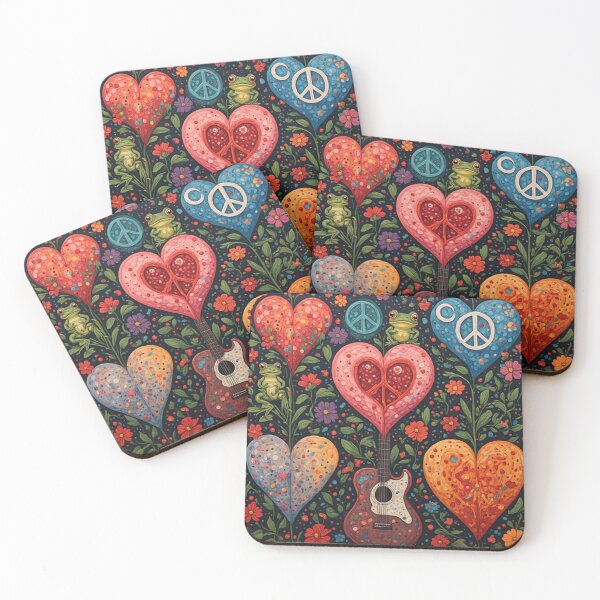 Item preview, 1960's Hippy Floral Hearts  designed and sold by TheDarkWardrobe.
