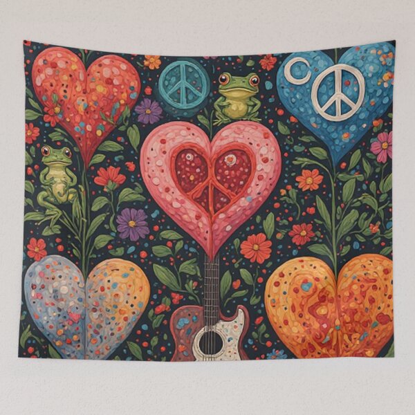 Item preview, 1960's Hippy Floral Hearts  designed and sold by TheDarkWardrobe.