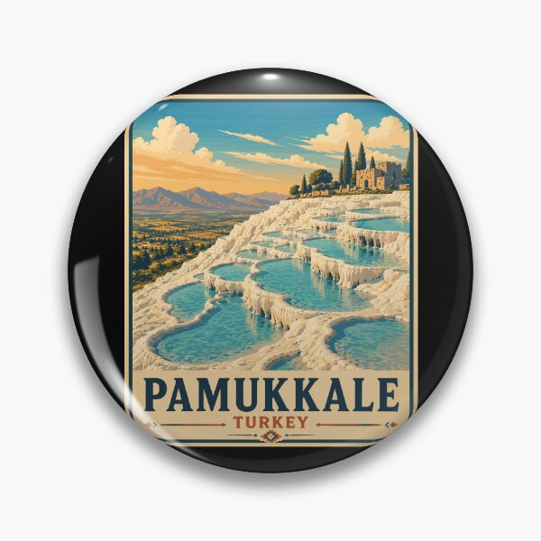 Item preview, Pamukkale in Turkey, Vintage Art Travel Landscape designed and sold by MaateoDesign.