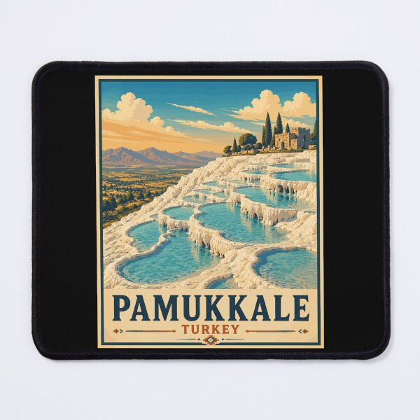 Item preview, Pamukkale in Turkey, Vintage Art Travel Landscape designed and sold by MaateoDesign.