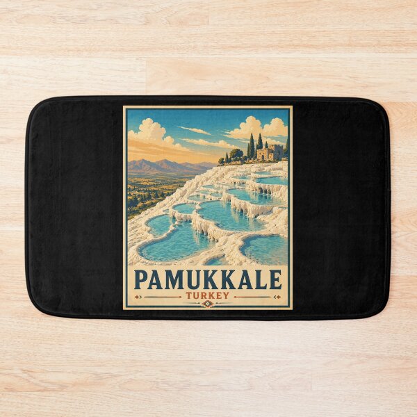 Item preview, Pamukkale in Turkey, Vintage Art Travel Landscape designed and sold by MaateoDesign.