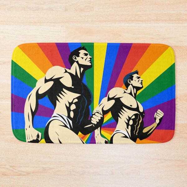 Item preview, Bold Rainbow Pride March – Retro Propaganda Style Gay Art designed and sold by gayishdesign.