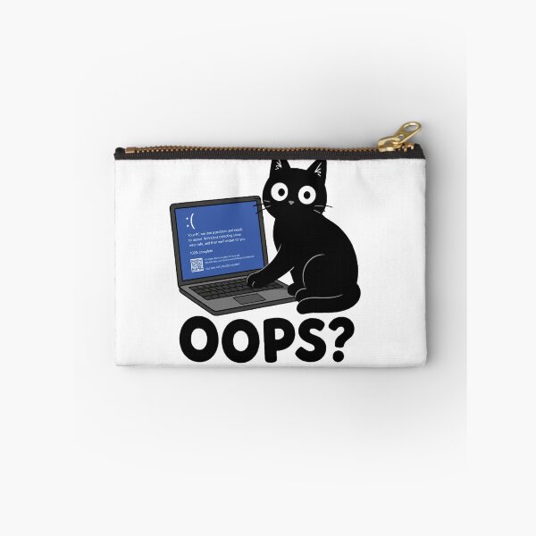Item preview, Oops? | Funny Black Cat Computer Crash designed and sold by barkandmeow.
