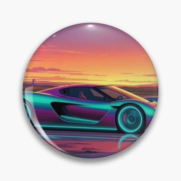Item preview, Synthwave Neon Supercar Sunset | Retro Futuristic Sports Car | Vaporwave Automotive Art | Outrun Wall Decor designed and sold by Nexus Space.