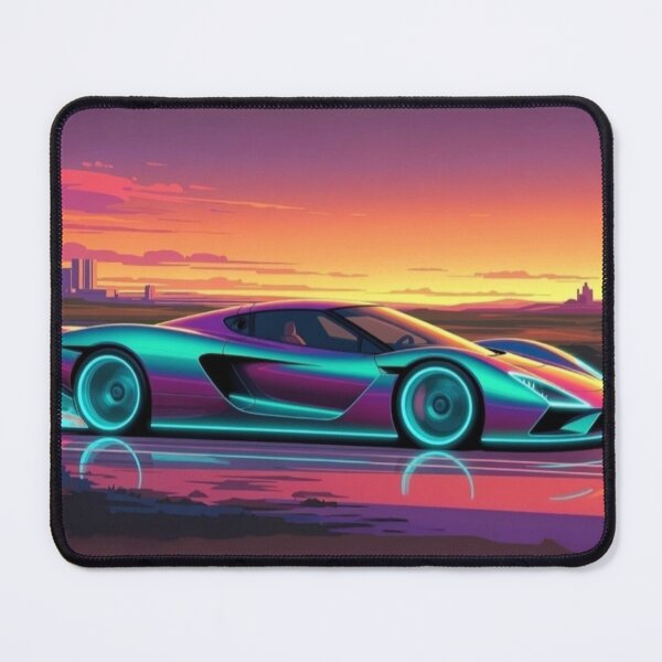 Item preview, Synthwave Neon Supercar Sunset | Retro Futuristic Sports Car | Vaporwave Automotive Art | Outrun Wall Decor designed and sold by Nexus Space.