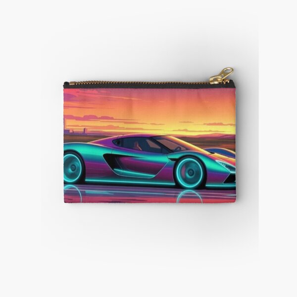 Item preview, Synthwave Neon Supercar Sunset | Retro Futuristic Sports Car | Vaporwave Automotive Art | Outrun Wall Decor designed and sold by Nexus Space.
