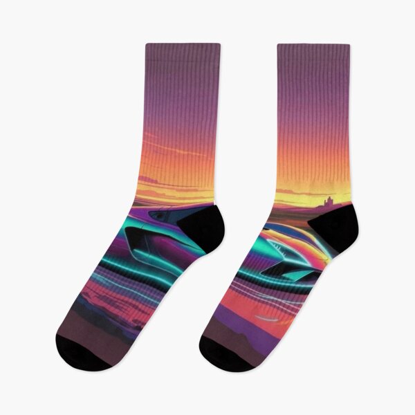 Item preview, Synthwave Neon Supercar Sunset | Retro Futuristic Sports Car | Vaporwave Automotive Art | Outrun Wall Decor designed and sold by Nexus Space.