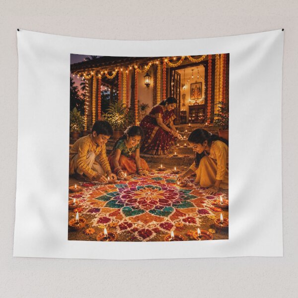Item preview, Diwali Vibes Colorful Diya Festival of Lights T-Shirt designed and sold by BhavyaMR.