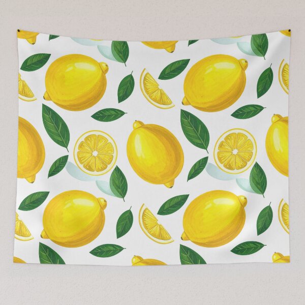Item preview, Vibrant Lemon and Leaf Watercolor Pattern Design designed and sold by Donlaporn.