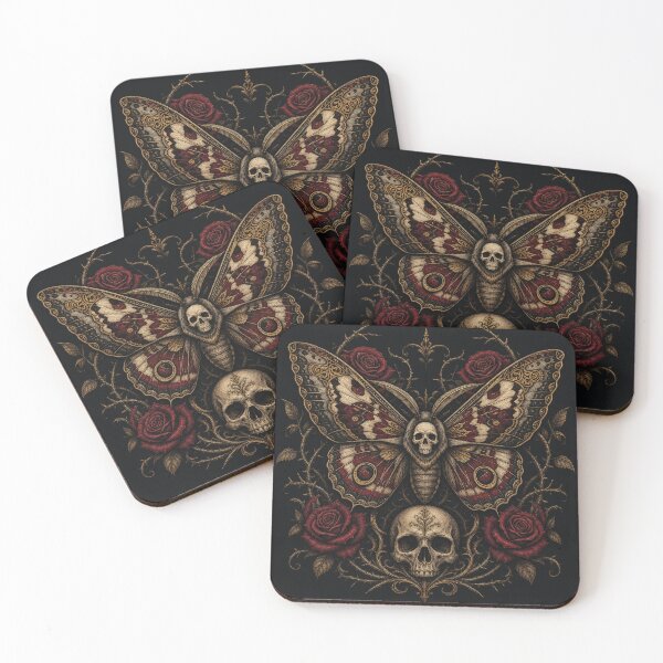 Item preview, Gothic Death Moth and Roses designed and sold by PixelToPress.