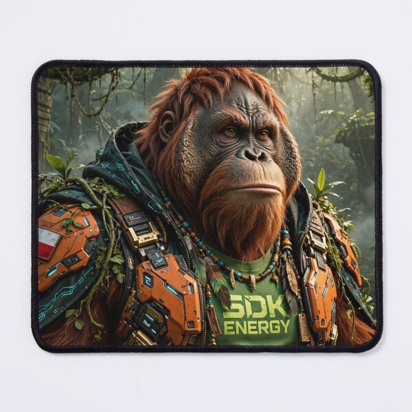 Item preview, AnimalVersum Orangutan – Cyberpunk Jungle Mystic Sci-Fi Art designed and sold by SDKENERGY.