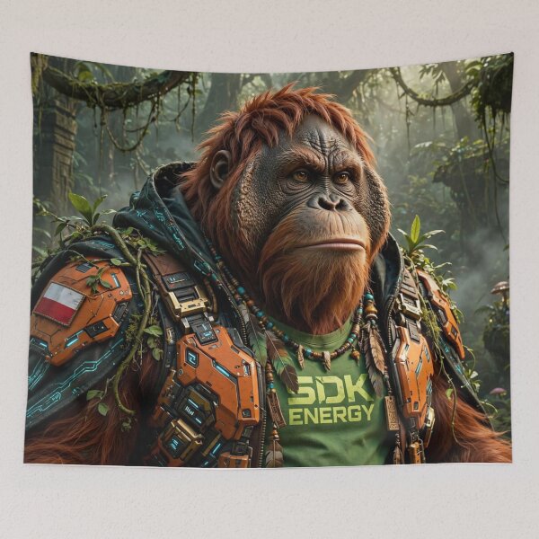 Item preview, AnimalVersum Orangutan – Cyberpunk Jungle Mystic Sci-Fi Art designed and sold by SDKENERGY.