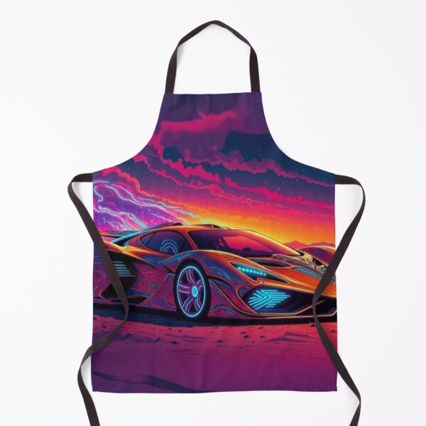 Item preview, Neon Hypercar at Synthwave Sunset | Retro Futuristic Supercar | Vaporwave Sports Car | Outrun Digital Art designed and sold by Nexus Space.