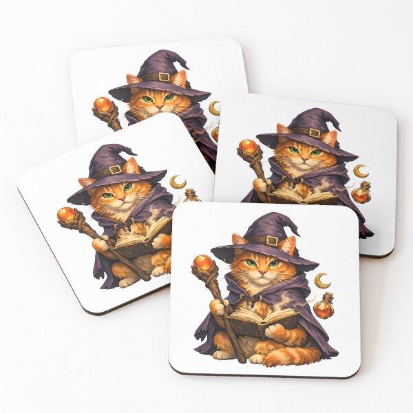 Item preview, Orange Wizard Cat – Premium Fantasy Feline Illustration designed and sold by builtforyou.