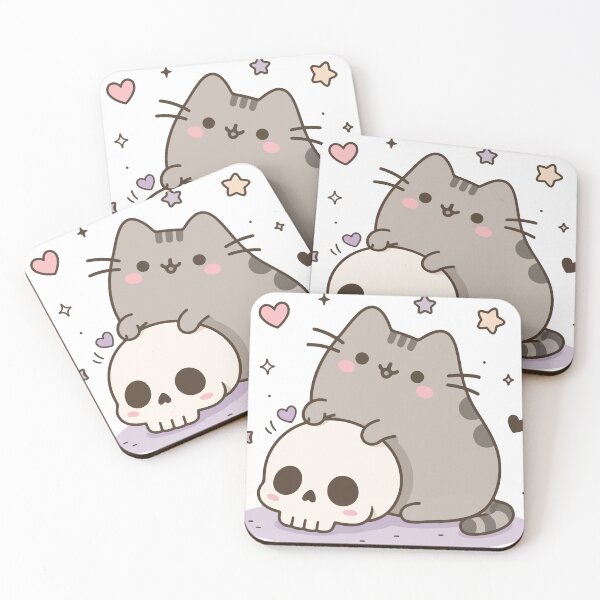 Item preview, cat play with skull designed and sold by daenarys123.