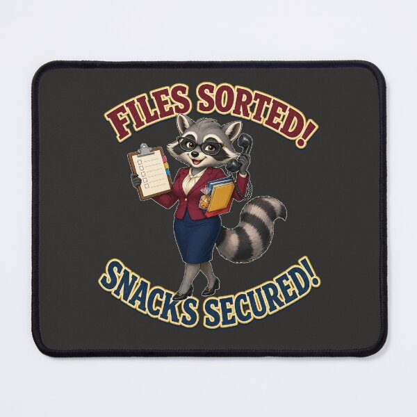 Item preview, Funny Raccoon Secretary Files and Snacks Design designed and sold by Kolibra.