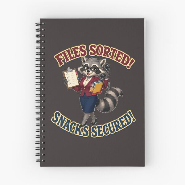 Item preview, Funny Raccoon Secretary Files and Snacks Design designed and sold by Kolibra.
