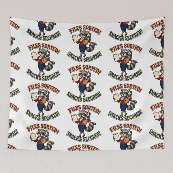Item preview, Funny Raccoon Secretary Files and Snacks Design designed and sold by Kolibra.
