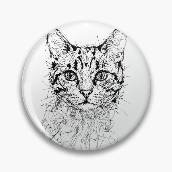 Item preview, Cat Sketch Ink Line Art Portrait designed and sold by caracatita75.