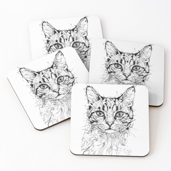 Item preview, Cat Sketch Ink Line Art Portrait designed and sold by caracatita75.