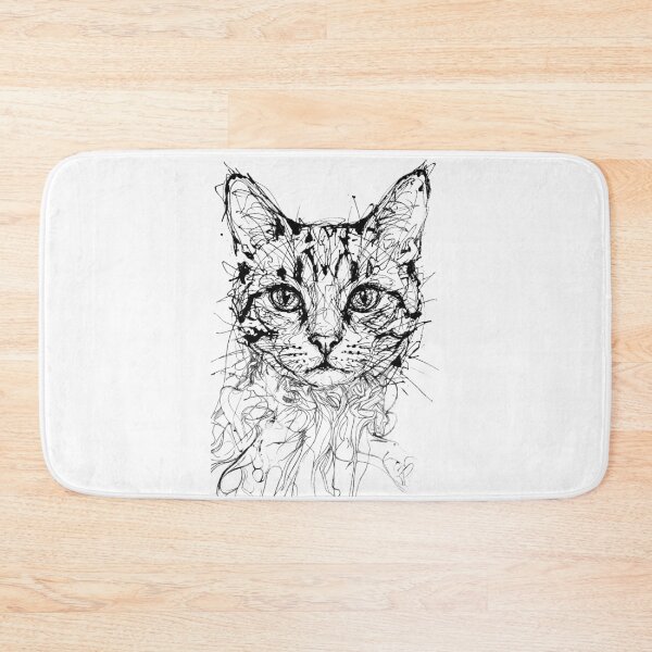 Item preview, Cat Sketch Ink Line Art Portrait designed and sold by caracatita75.