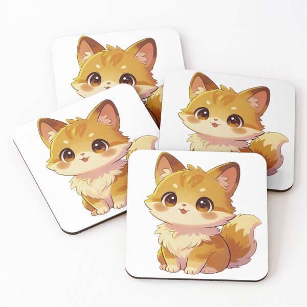 Item preview, Cute Kawaii Fox Cartoon Animal Illustration designed and sold by MintvexaDesign.