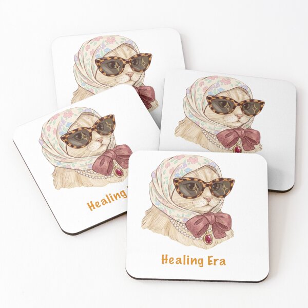 Item preview, Healing Era Cat | Funny Self Care Kitty with Margarita | Fluffy Cat Aesthetic designed and sold by SoftPawsAtelier.