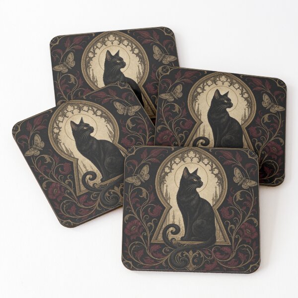Item preview, Black Cat Gothic Keyhole designed and sold by PixelToPress.