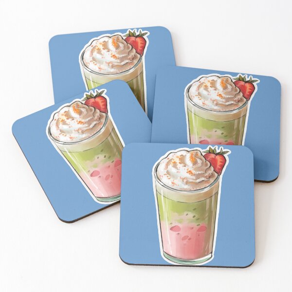 Item preview, Strawberry Matcha Latte Sticker, Cute Drink Sticker, Hand-Drawn Matcha Illustration, Laptop Sticker, Water Bottle Sticker, Cafe Lover Gift designed and sold by SoftCrumbs Café.