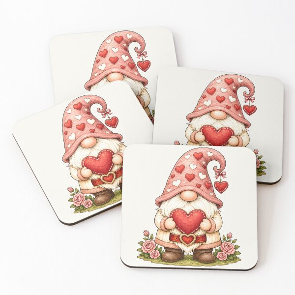 Item preview, Valentine Gnome Holding a Heart Among Roses designed and sold by Victor Shadehorn.