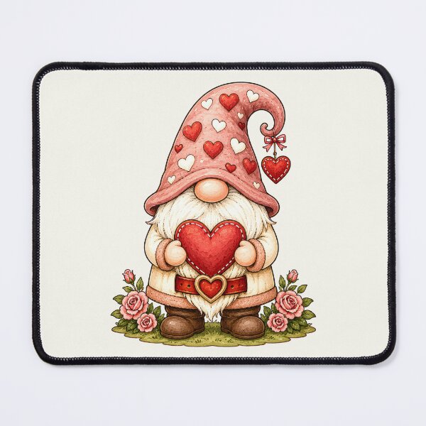 Item preview, Valentine Gnome Holding a Heart Among Roses designed and sold by Victor Shadehorn.