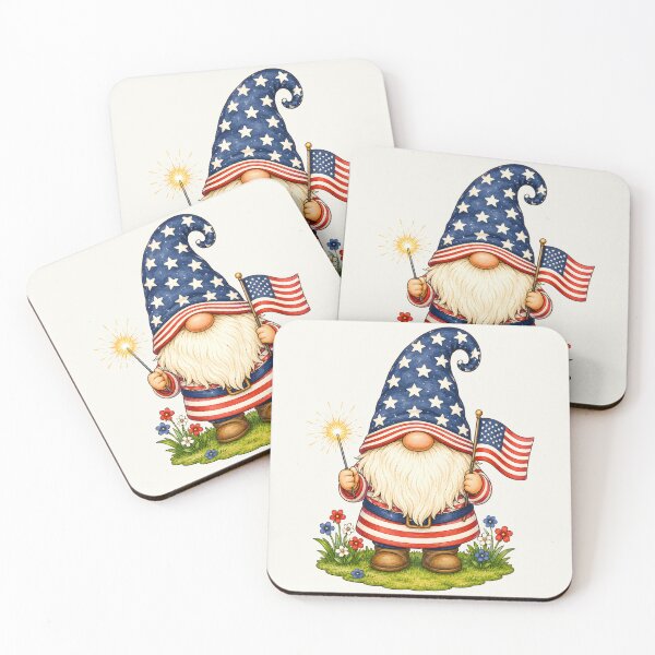 Item preview, Patriotic Gnome with Flag and Sparkler designed and sold by Victor Shadehorn.