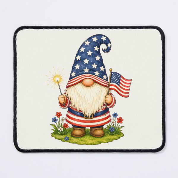 Item preview, Patriotic Gnome with Flag and Sparkler designed and sold by Victor Shadehorn.