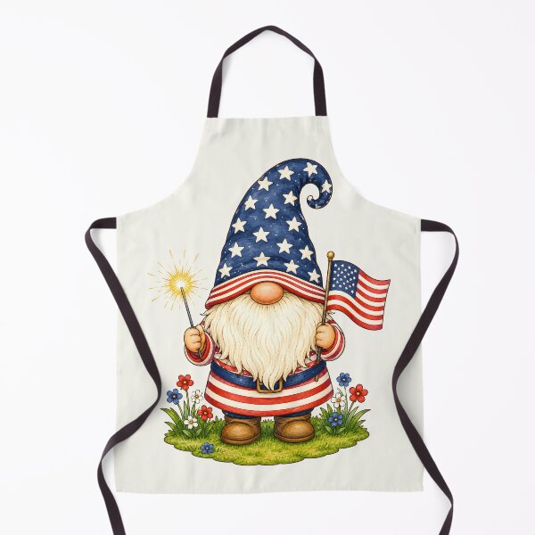 Item preview, Patriotic Gnome with Flag and Sparkler designed and sold by Victor Shadehorn.