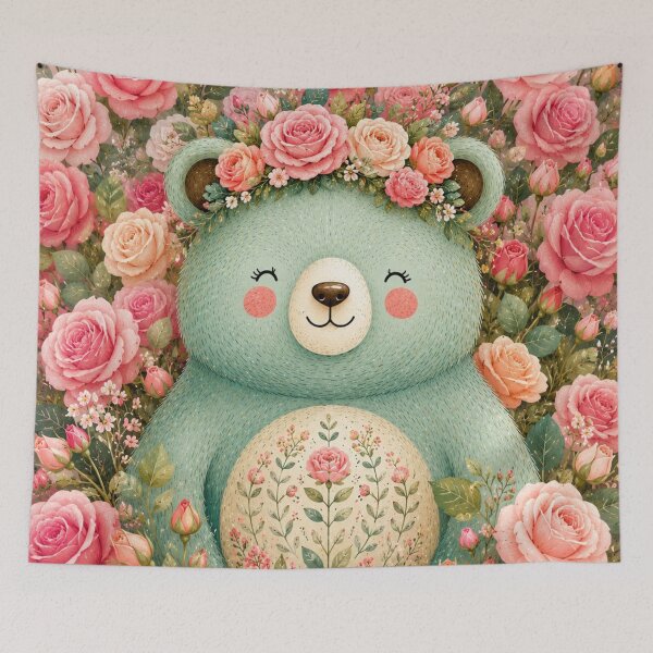 Item preview, Whimsical Floral Bear Rose Garden designed and sold by Rohan132.