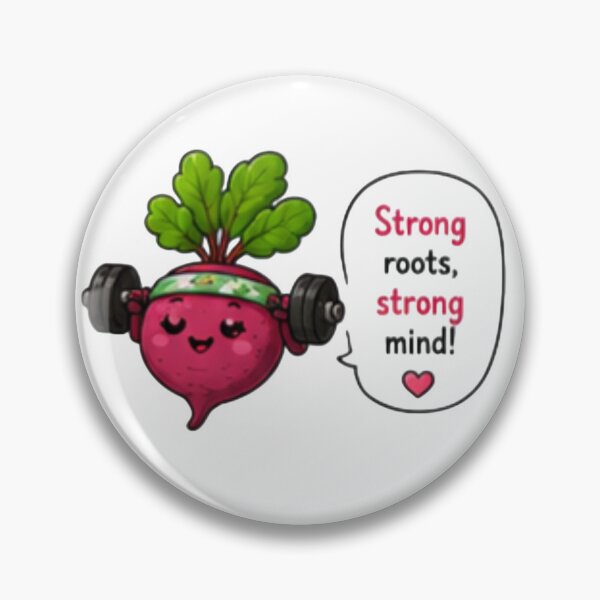 Item preview, Cute Kawaii Weightlifting Beetroot – Strong Roots Strong Mind designed and sold by DailyDoodlesBySumbul.