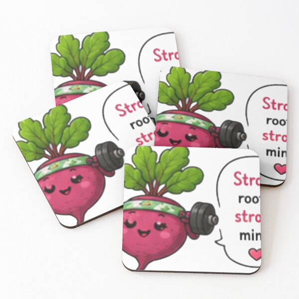 Item preview, Cute Kawaii Weightlifting Beetroot – Strong Roots Strong Mind designed and sold by DailyDoodlesBySumbul.