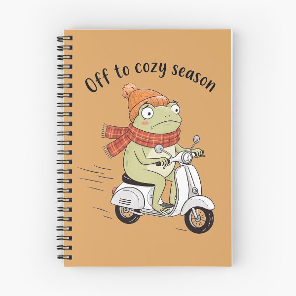 Item preview, Off to Cozy Season Frog Riding Scooter Cute Autumn Frog Fall Aesthetic Cozy Fall Funny Frog designed and sold by Yarsine.