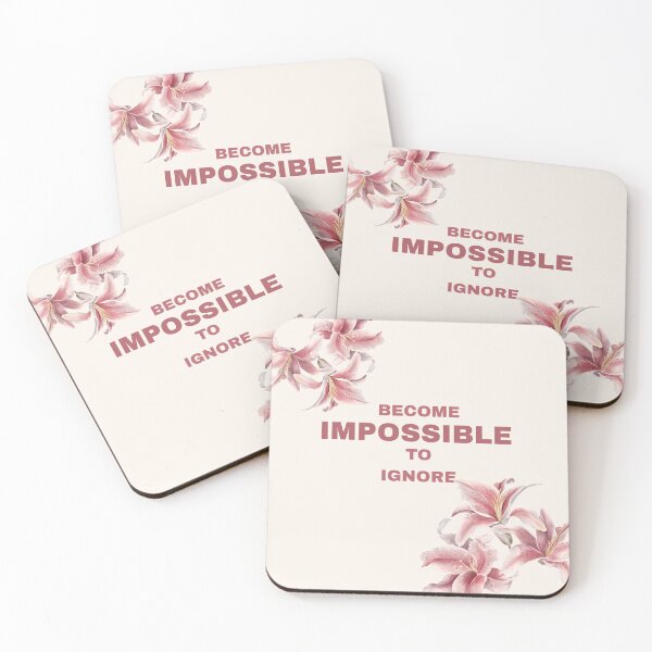 Item preview, Become Impossible to Ignore | Feminine Motivational Quote | Elegant Pink Lily Floral Typography designed and sold by NOUURRRR.