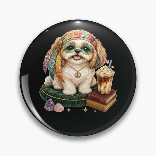 Item preview, Hippie Shih Tzu Mom Fuel Retro Boho Dog designed and sold by Cute & Sassy Custom Gifting Boutiques.