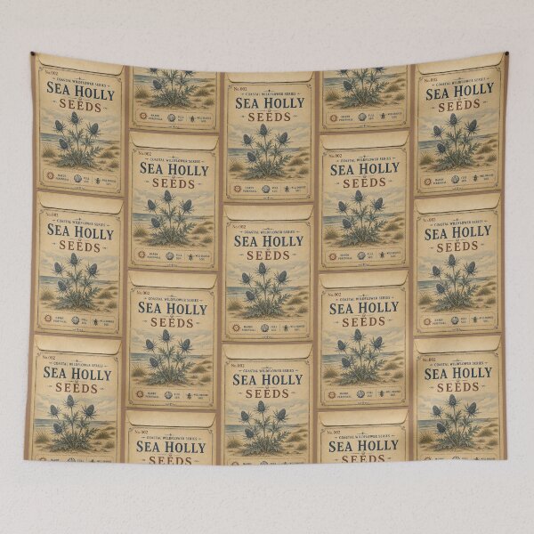 Item preview, Vintage Seed Packet PRINT ONLY NOT REAL- Sea Holly Coastal Wildflowers Series 002 designed and sold by Beachy.