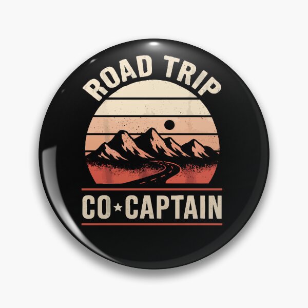 Item preview, Road Trip Co Captain - Retro Vintage Mountain Sunset Art designed and sold by BendyBeasts.